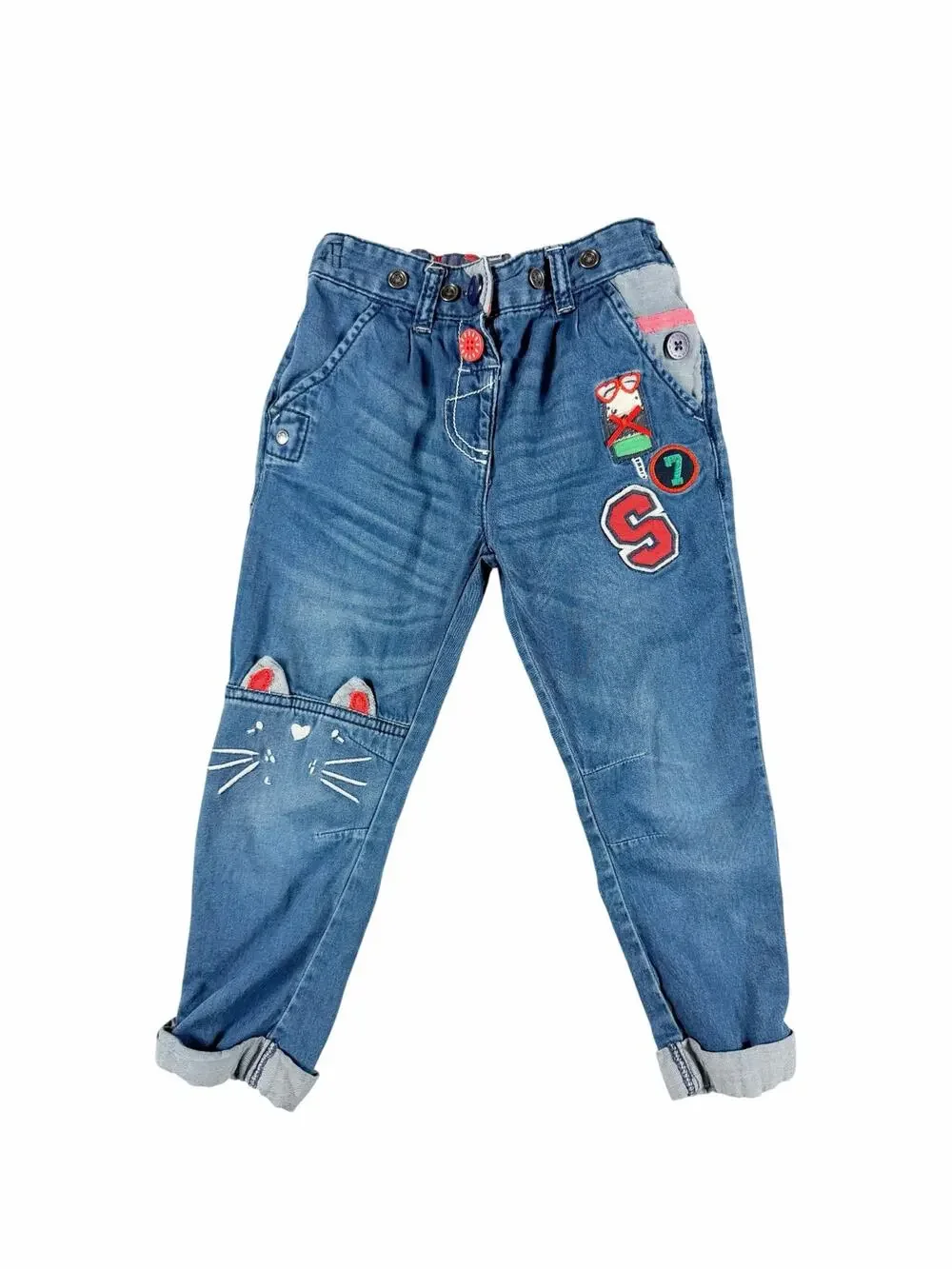 Next Bunny Patch Embroidered Chambray Pants Size 3–4 Years